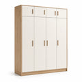 Armoire en Bois et Crème à 6 Portes 180x200x60 cm