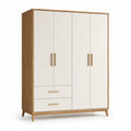 Armoire en bois avec portes et tiroirs crème