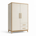 Armoire en bois avec portes et tiroirs blancs