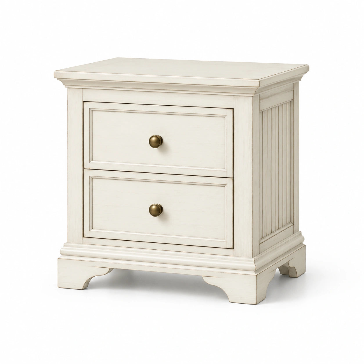 Table de chevet en bois avec 2 tiroirs