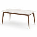 Table rectangulaire en marbre et bois 180x90x75 cm