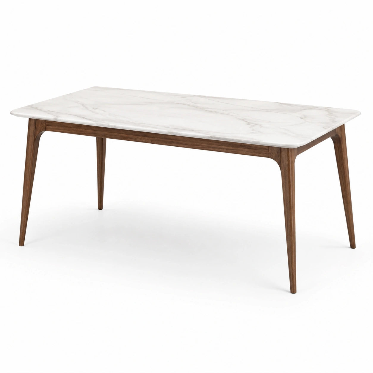 Table rectangulaire en marbre et bois 180x90x75 cm