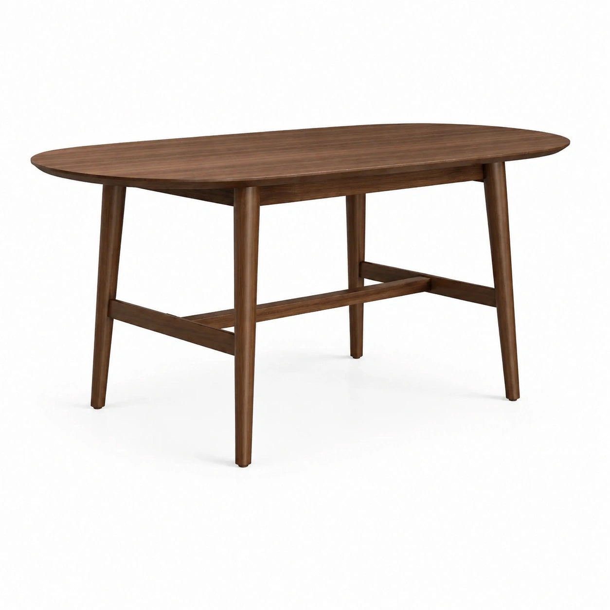 Table de salle à manger ovale en bois de noyer