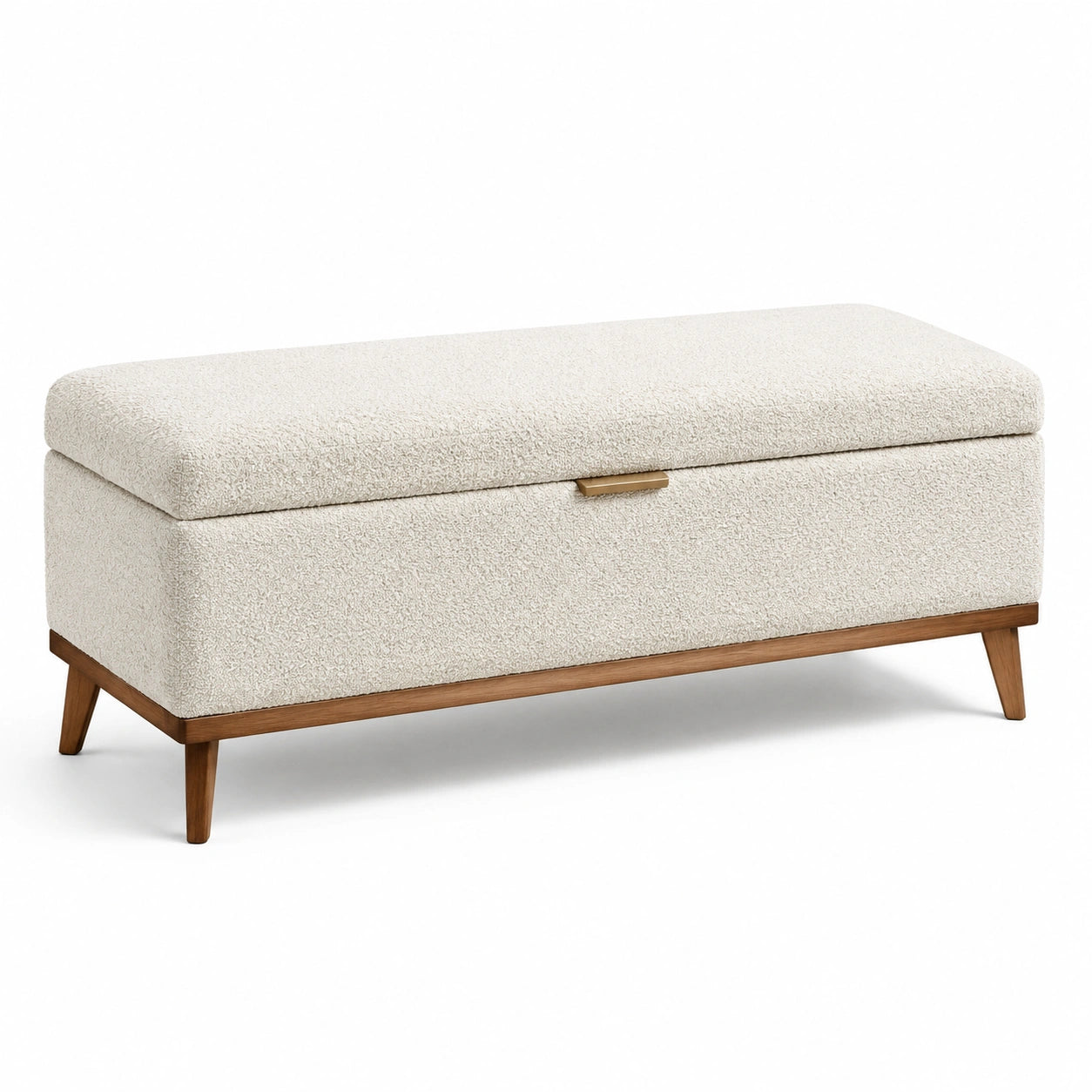 Banc de rangement en tissu et bois chêne 120x45x40 cm