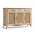 Buffet en bois et rotin avec tiroirs 120x85x40 cm