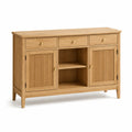 Buffet en bois de chêne avec portes et tiroirs 150x40x85 cm