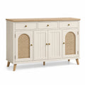 Buffet en bois avec portes cannes et tiroirs