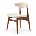 Chaise en bois de noyer et tissu en polyester beige