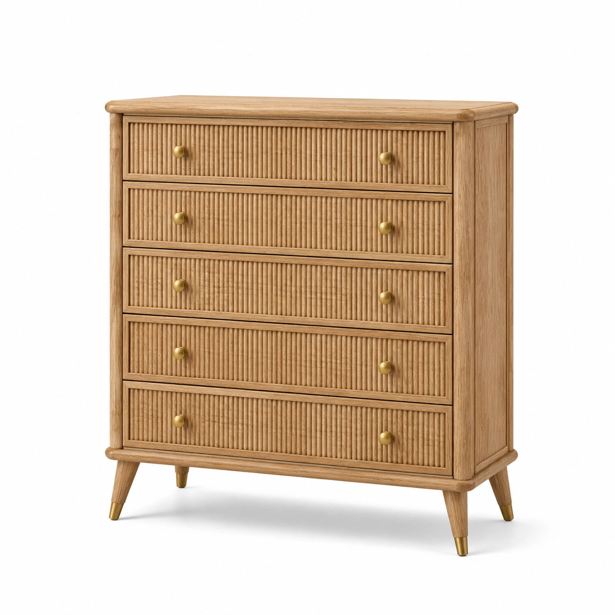 Commode en bois de chêne avec 5 tiroirs