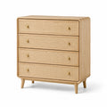 Commode en bois avec 4 tiroirs en canne naturelle